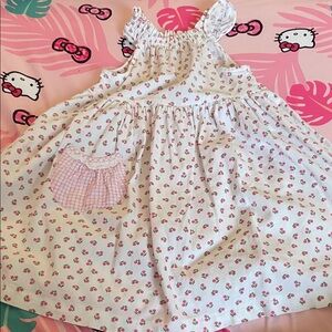 Floral Pink and White Kids Dress
